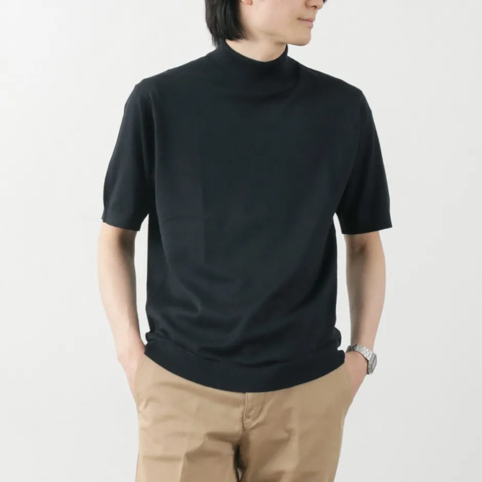T-Shirts^JOHN SMEDLEY / Sea Island Cotton 30 Gauge Mock Neck Knit