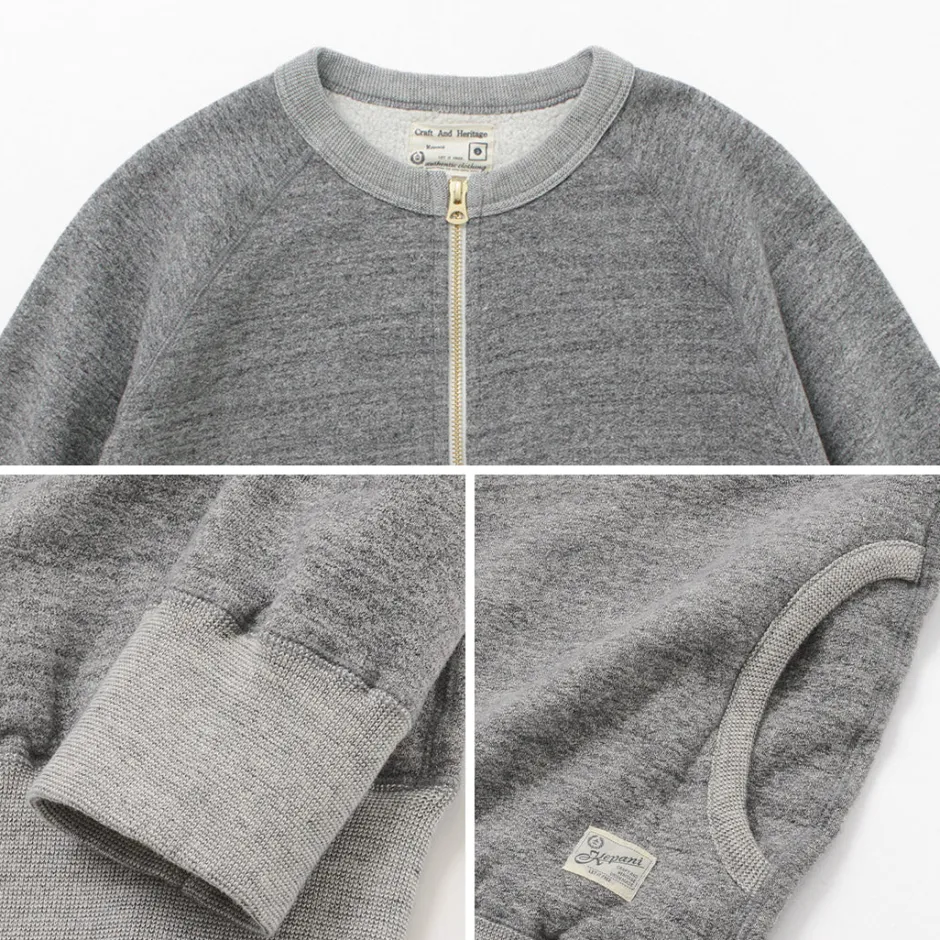 Cardigans^KEPANI / Crew Neck Full Zip Sweat Jacket