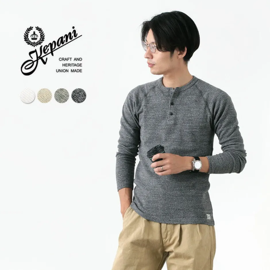 T-Shirts^KEPANI / Henley neck long sleeve tee
