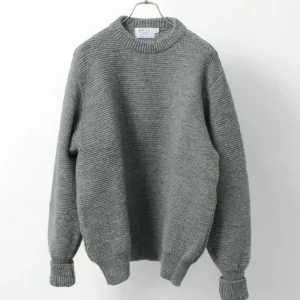 Knits^KERRY WOOLLEN MILLS / 5 Gauge 2 Ply Pearl Stitch Drop Shoulder Crew Neck Knit