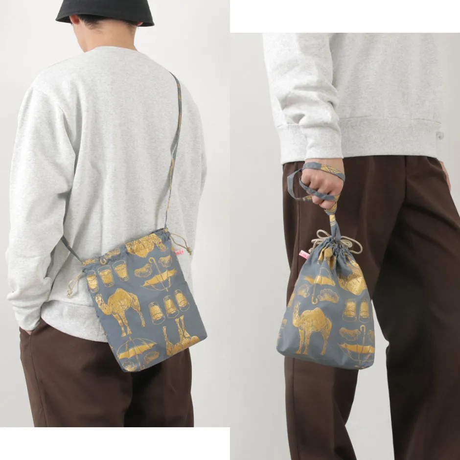 Shoulder Bags^MIKAMI / Printed Nylon Drawstring Bag Shoulder Bag