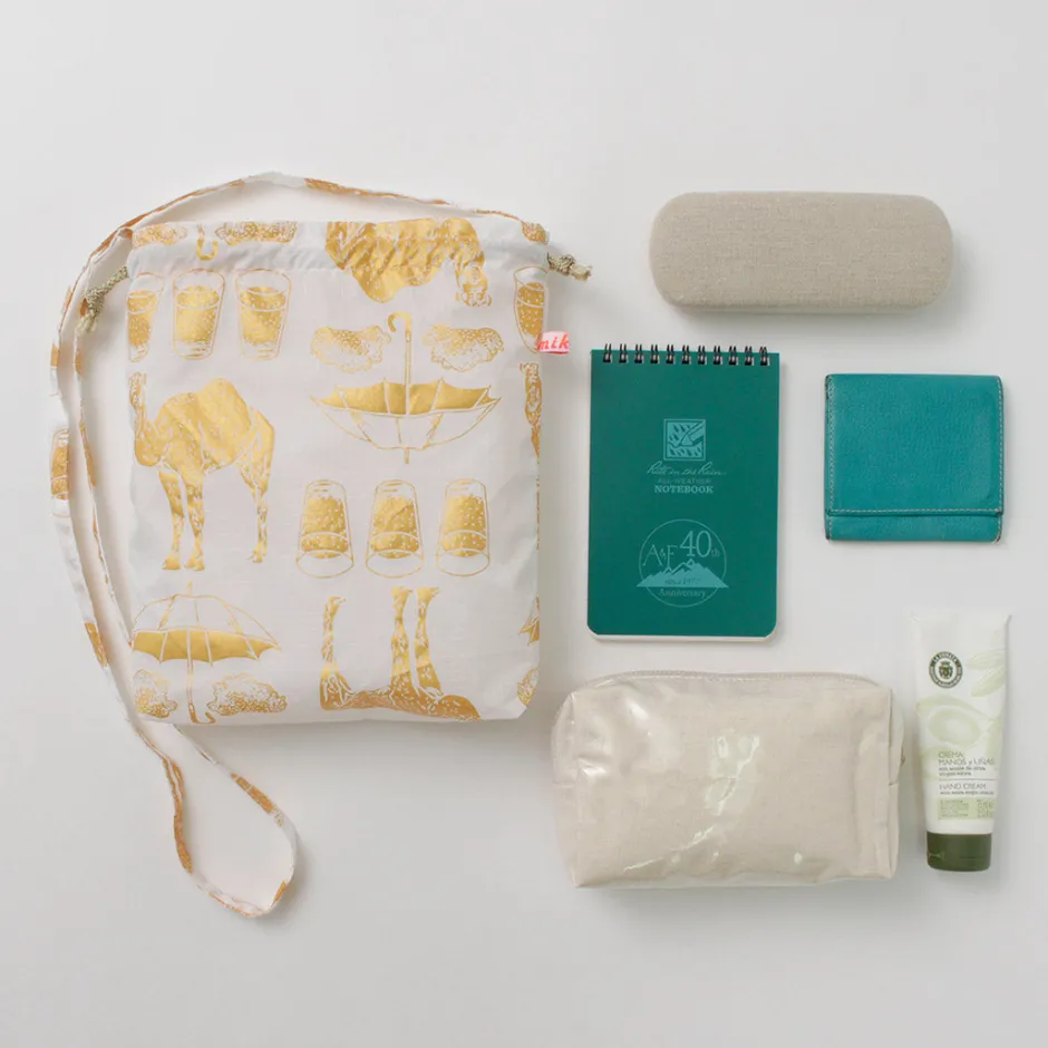 Shoulder Bags^MIKAMI / Printed Nylon Drawstring Bag Shoulder Bag