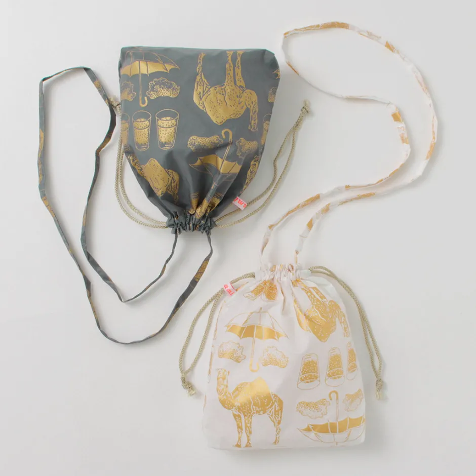 Shoulder Bags^MIKAMI / Printed Nylon Drawstring Bag Shoulder Bag