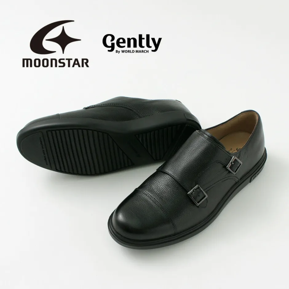 Leather Shoes & Boots^MOONSTAR / Breathable Waterproof Double Monk Strap Leather Shoes black