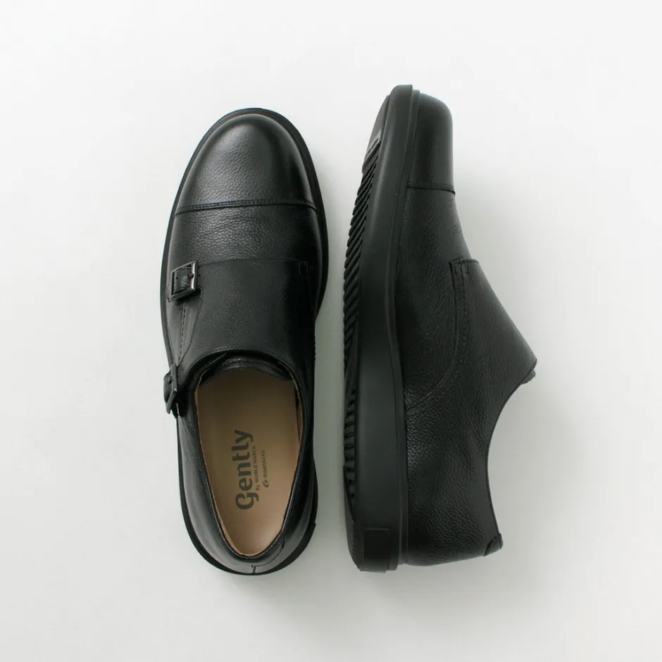 Leather Shoes & Boots^MOONSTAR / Breathable Waterproof Double Monk Strap Leather Shoes black