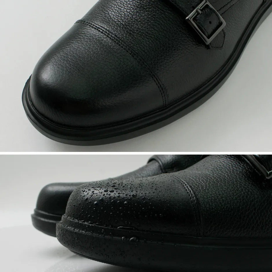 Leather Shoes & Boots^MOONSTAR / Breathable Waterproof Double Monk Strap Leather Shoes black