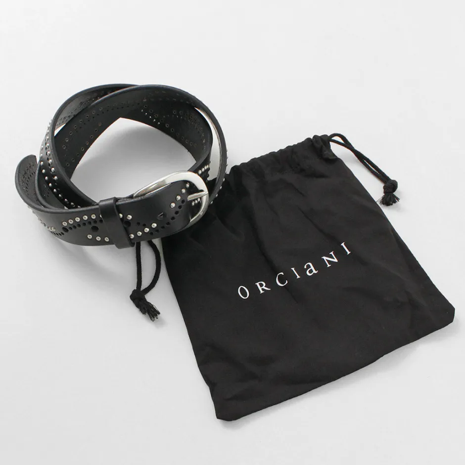 Belts^ORCIANI / Bull Soft leather with micro studs black