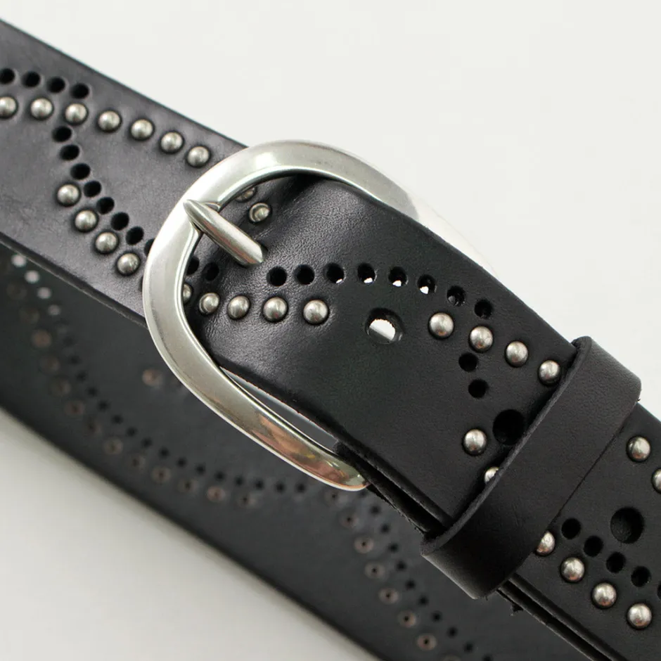 Belts^ORCIANI / Bull Soft leather with micro studs black
