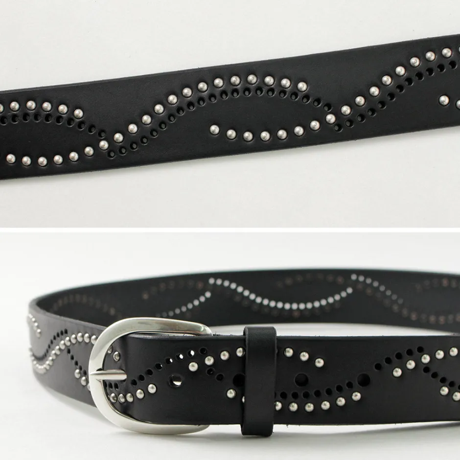 Belts^ORCIANI / Bull Soft leather with micro studs black
