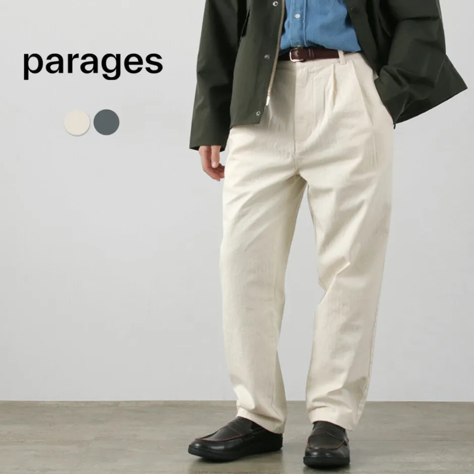 Work Pants & Chinos^PARAGES / Double Pleated Pants Cotton