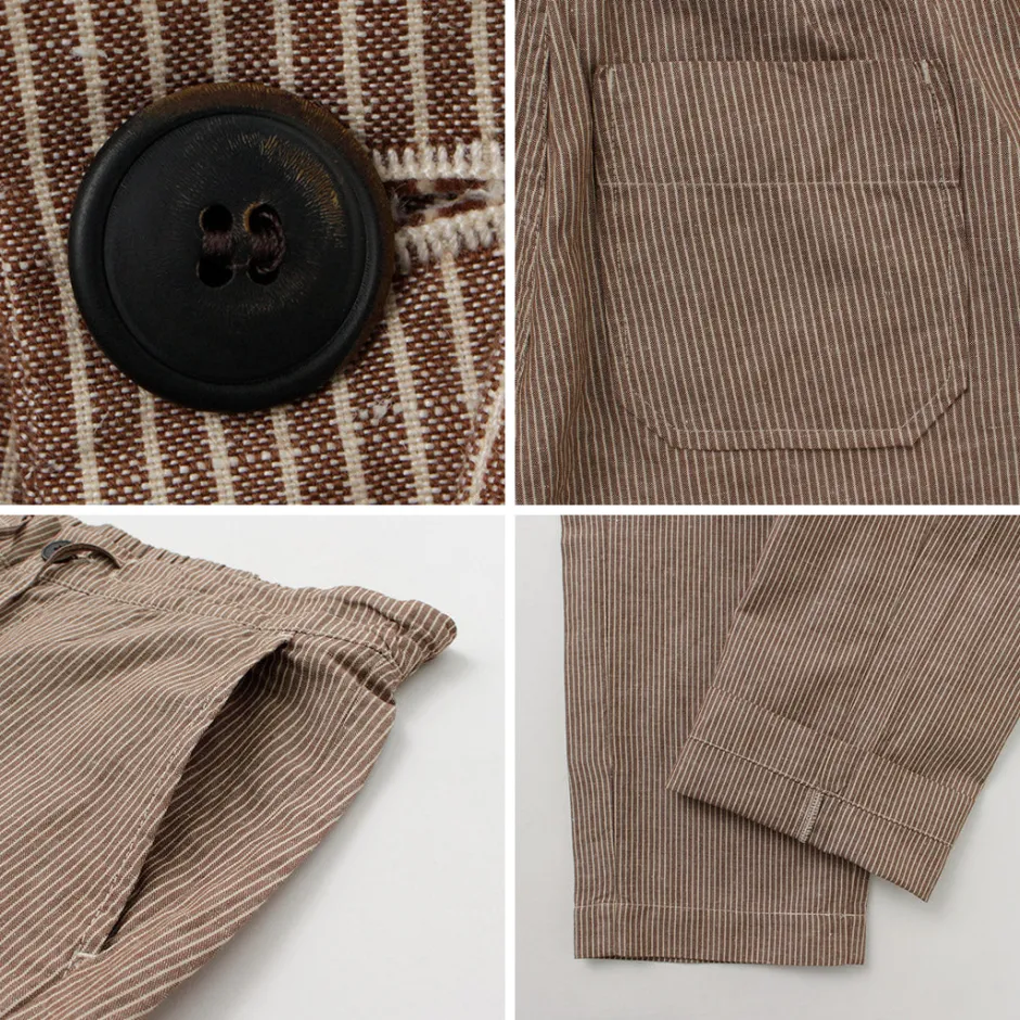 Trousers^PARAGES / Yoga Pants Linen Cotton burgundy