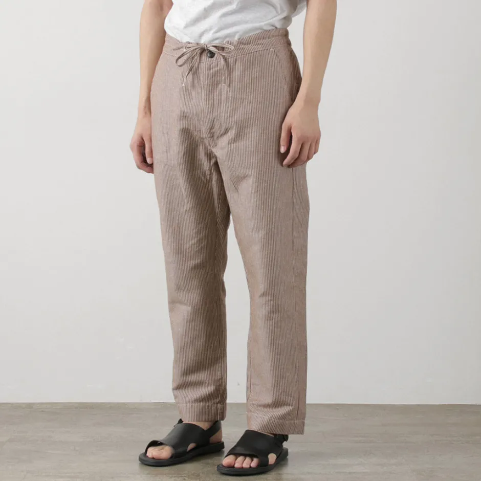Trousers^PARAGES / Yoga Pants Linen Cotton burgundy