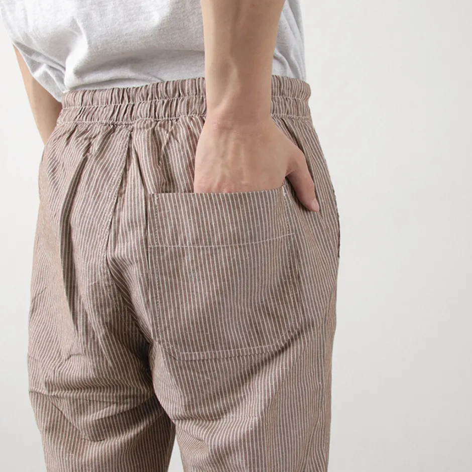 Trousers^PARAGES / Yoga Pants Linen Cotton burgundy