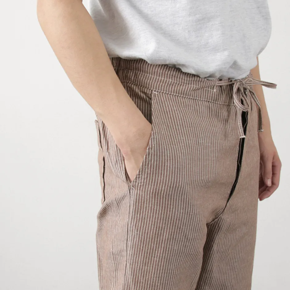 Trousers^PARAGES / Yoga Pants Linen Cotton burgundy