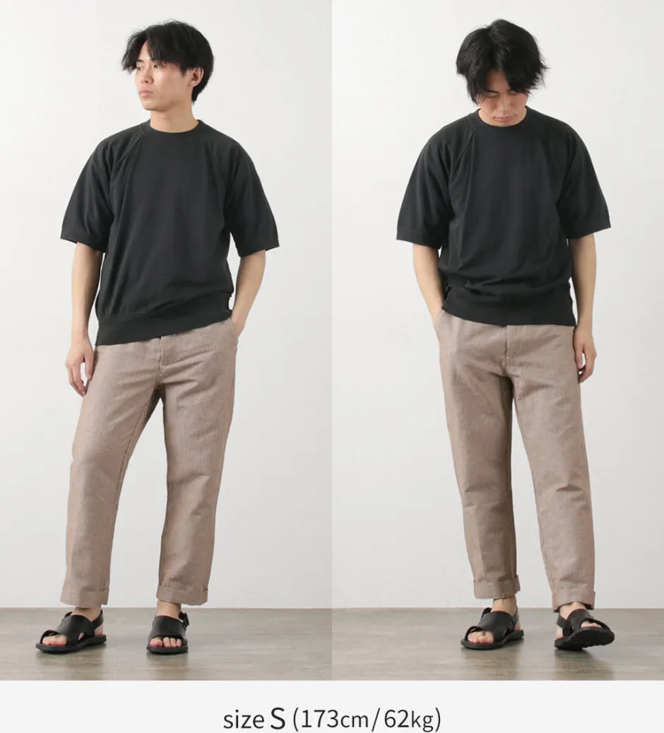 Trousers^PARAGES / Yoga Pants Linen Cotton burgundy
