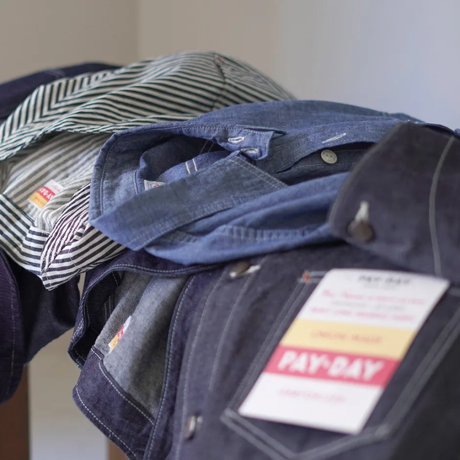 Shirts^PAYDAY / 40s model, chin strap, work shirt lightblue