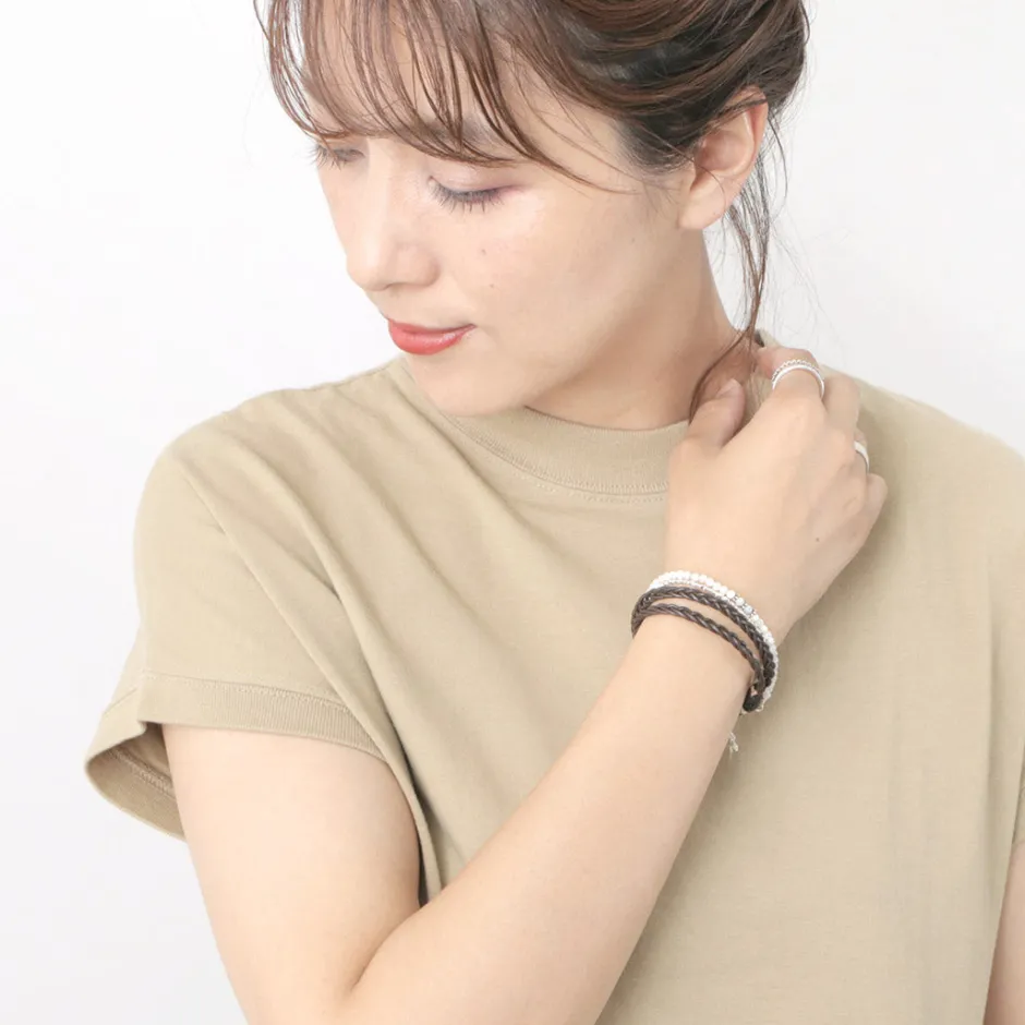 Anklets^PHADUA / Braided 1.5mm Leather 2 Wrap Bracelet