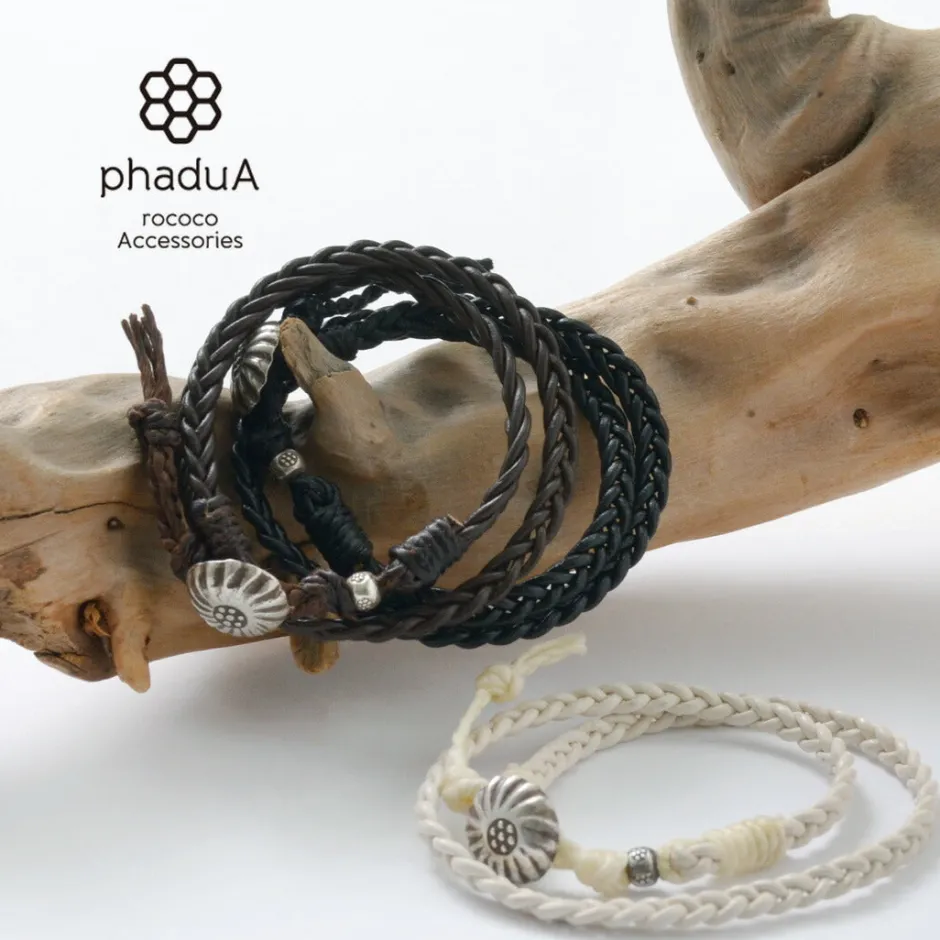 Anklets^PHADUA / Braided 1.5mm Leather 2 Wrap Bracelet