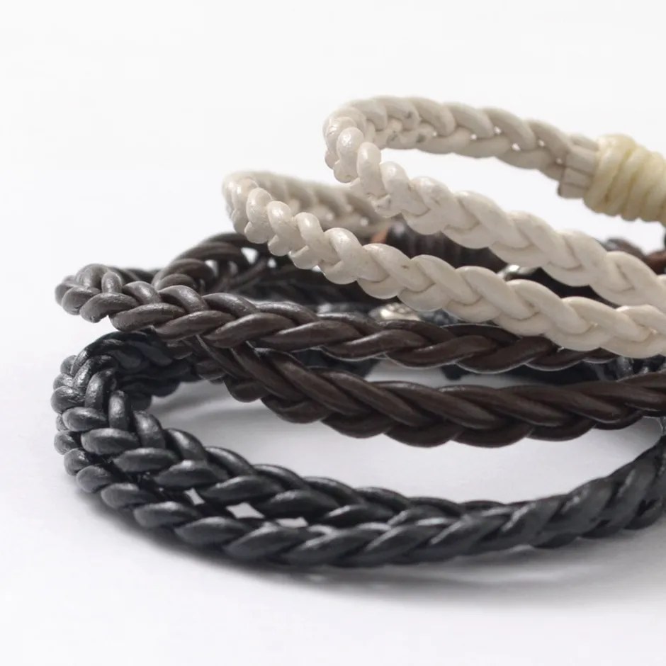 Anklets^PHADUA / Braided 1.5mm Leather 2 Wrap Bracelet