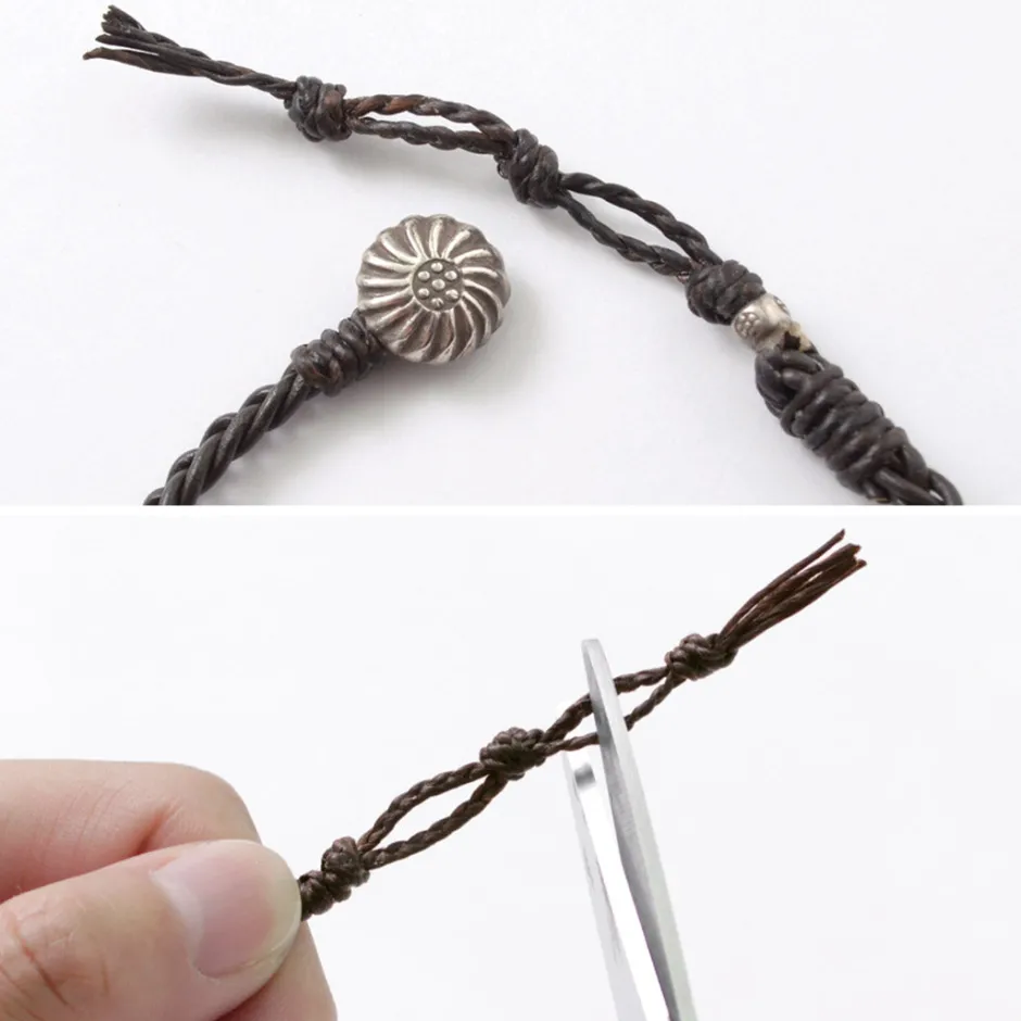Anklets^PHADUA / Braided 1.5mm Leather 2 Wrap Bracelet