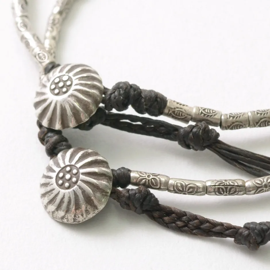 Anklets^PHADUA / Karen Silver Beaded Concho Anklet