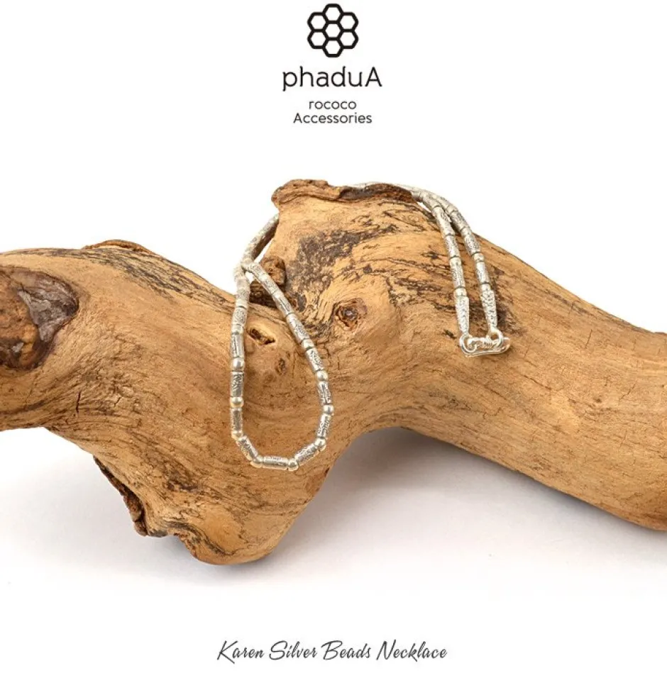 Anklets^PHADUA / Karen beaded necklace (fish) silver