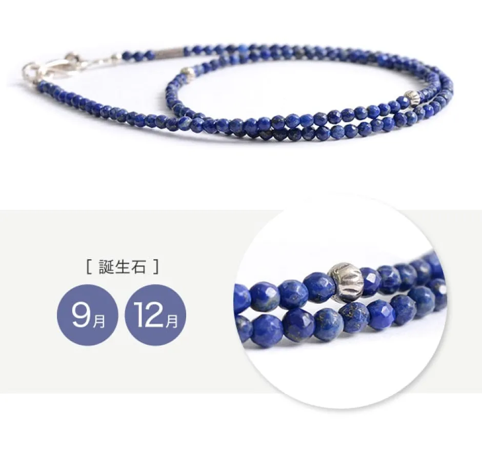 Anklets^PHADUA / Lapis lazuli 3mm cut bead necklace / anklet blue