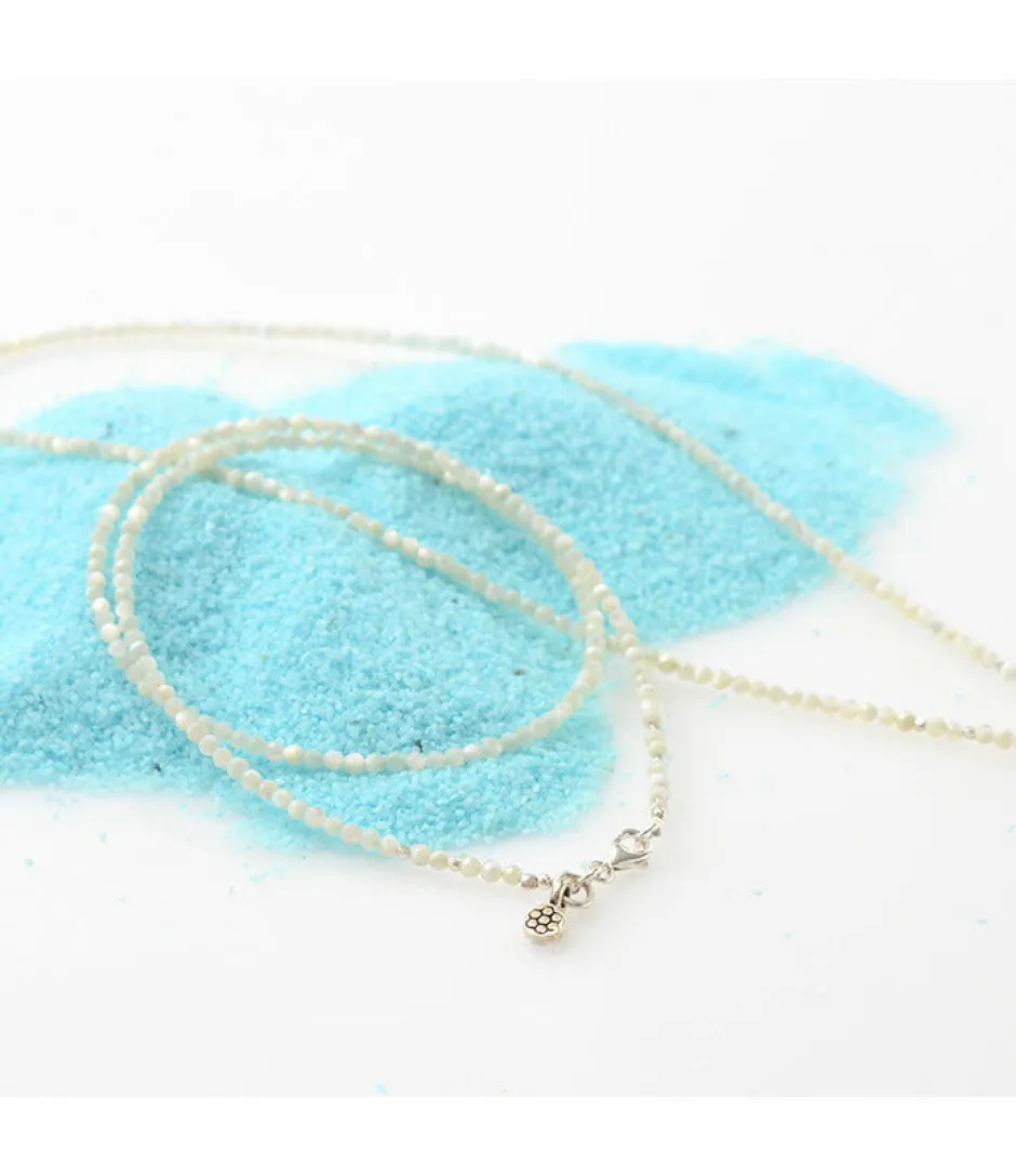 Anklets^PHADUA / Mother of Shell 2mm Cut Beads Necklace/Anklet white