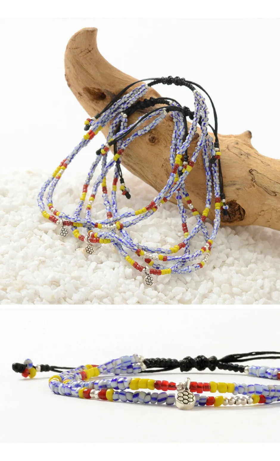 Anklets^PHADUA / Multi Handmade Beaded Anklet mix-beads