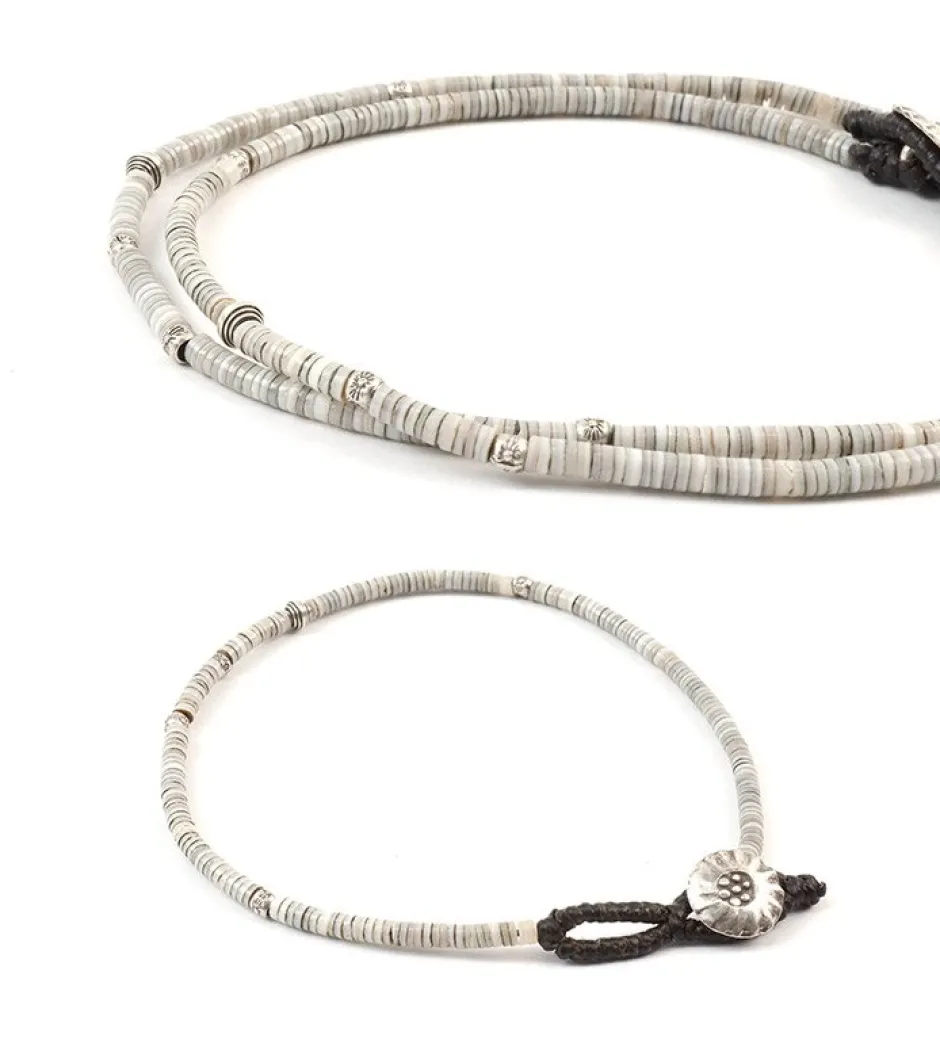 Anklets^PHADUA / Shell Beads / Wax Cord Anklet natural