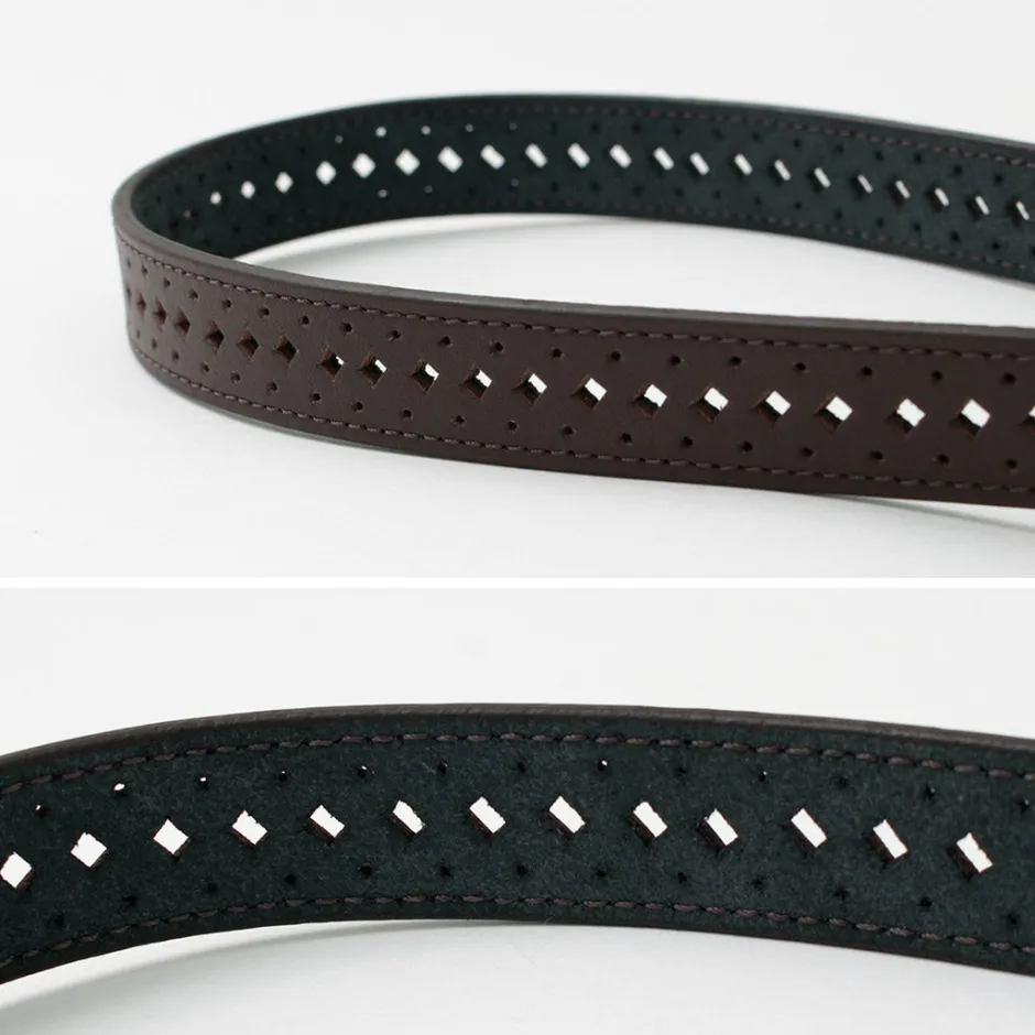 Belts^PHADUA / Sizeless Perforated Leather Belt