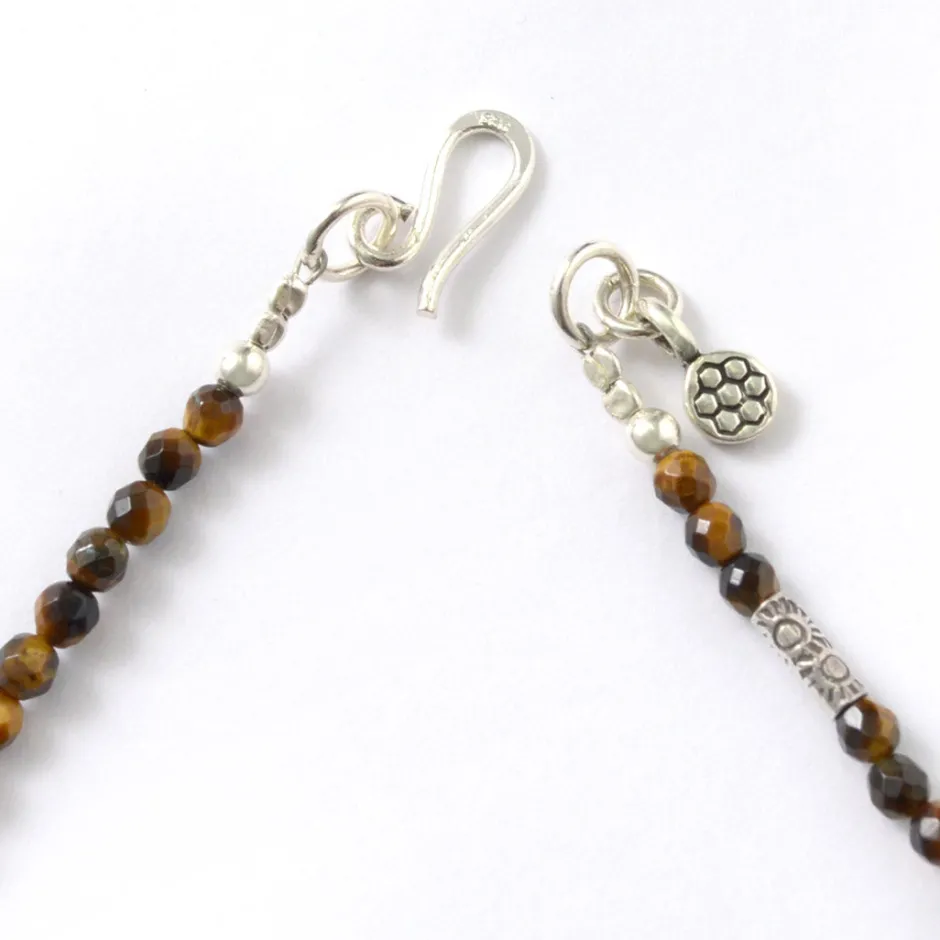 Anklets^PHADUA / Tiger Eye 3mm Cut Bead Necklace yellow