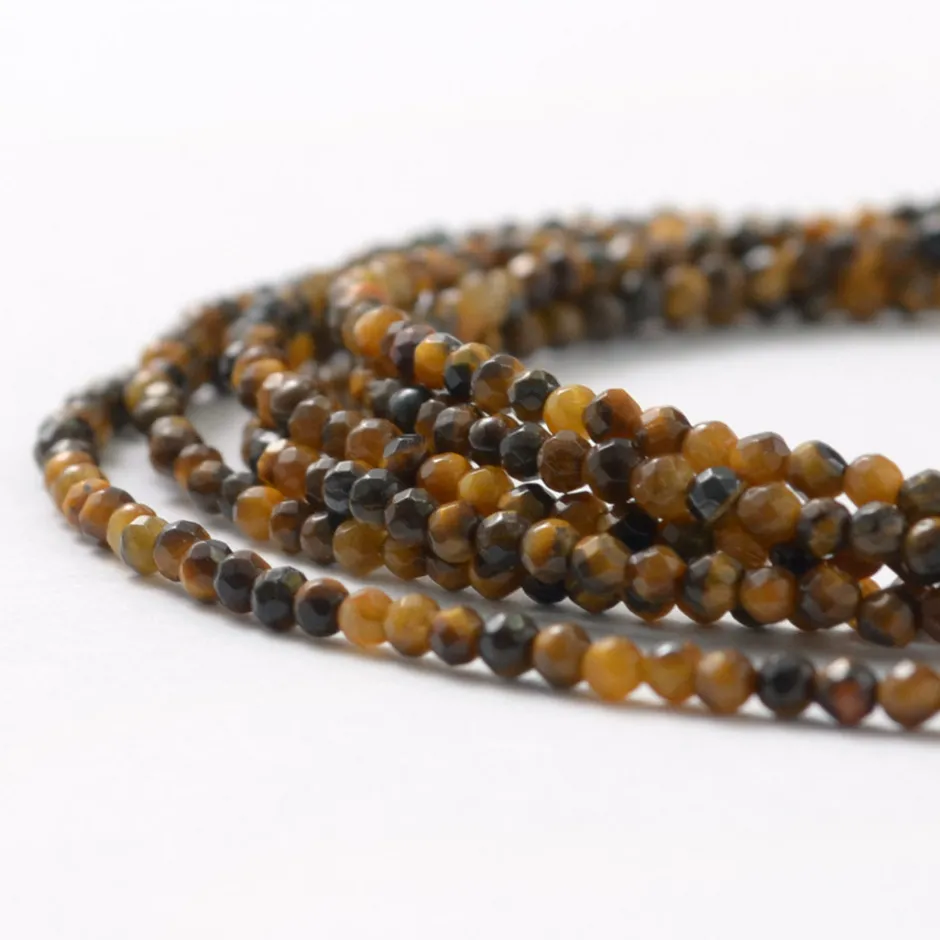 Anklets^PHADUA / Tiger Eye (2mm) Cut Beads Necklace/Anklet yellow