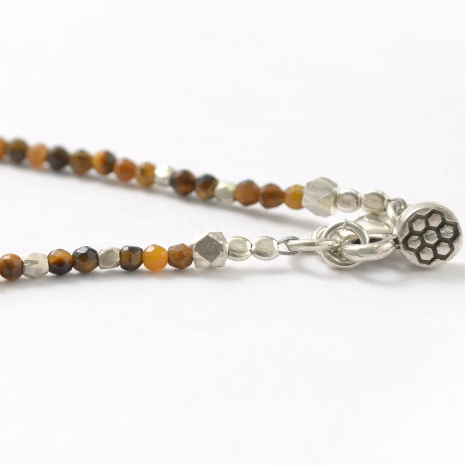 Anklets^PHADUA / Tiger Eye (2mm) Cut Beads Necklace/Anklet yellow