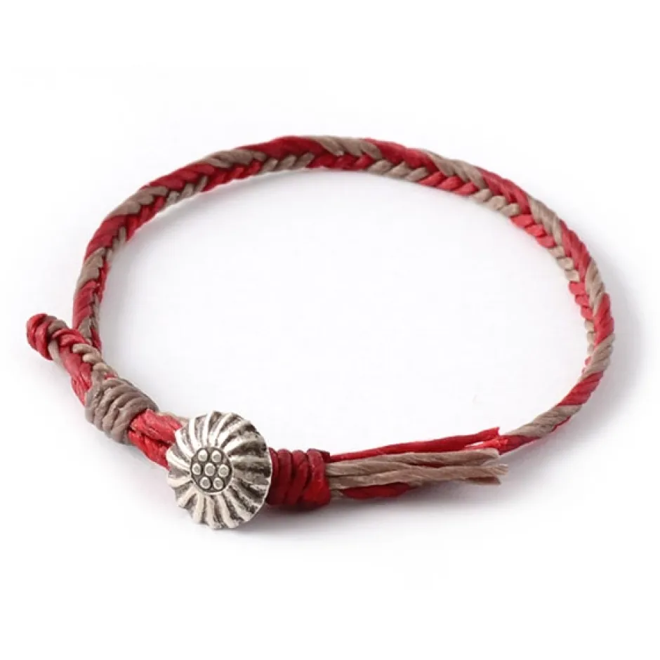 Anklets^PHADUA / 2-Tone Wax Cord Concho Bracelet