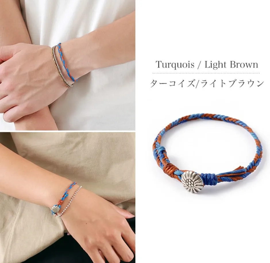 Anklets^PHADUA / 2-Tone Wax Cord Concho Bracelet