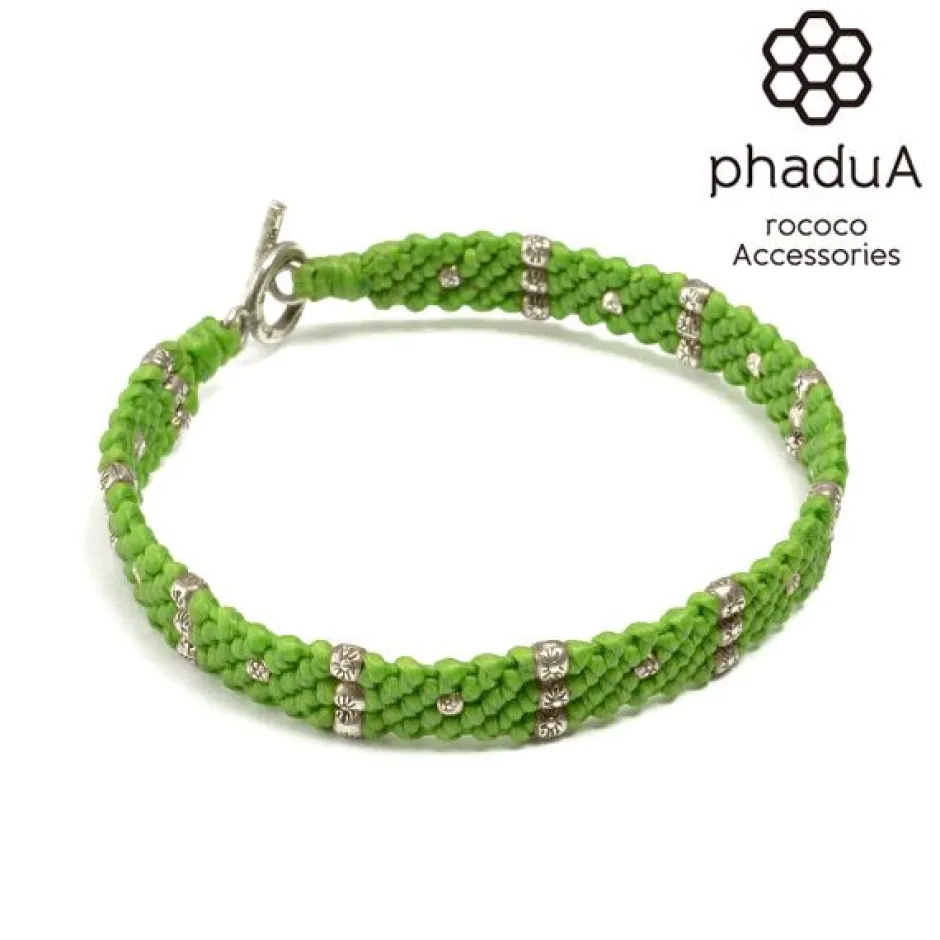 Bracelets^PHADUA / Wax Cord Silver Triple-Strand Bracelet