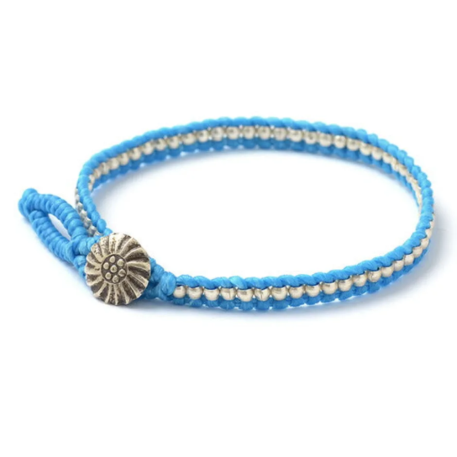 Anklets^PHADUA / Waxed cord silver single strand concho bracelet