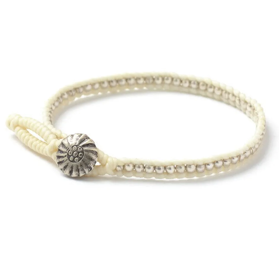 Anklets^PHADUA / Waxed cord silver single strand concho bracelet