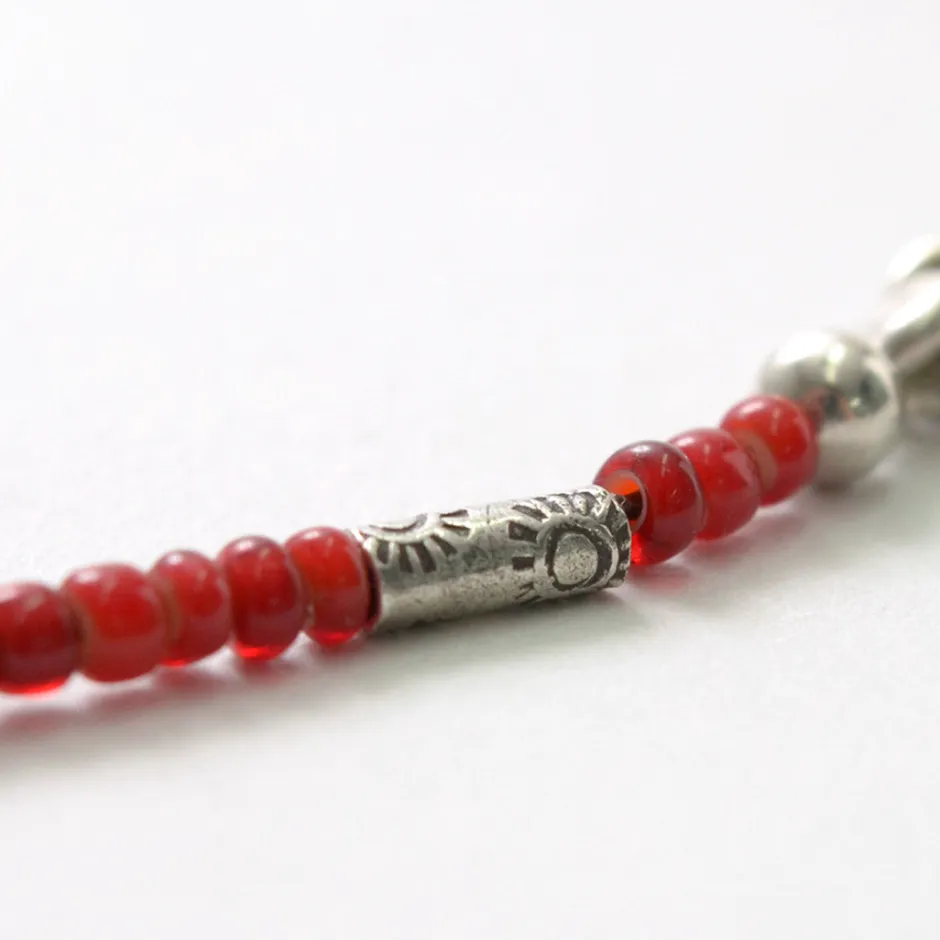Anklets^PHADUA / White Heart Antique Beads Necklace red