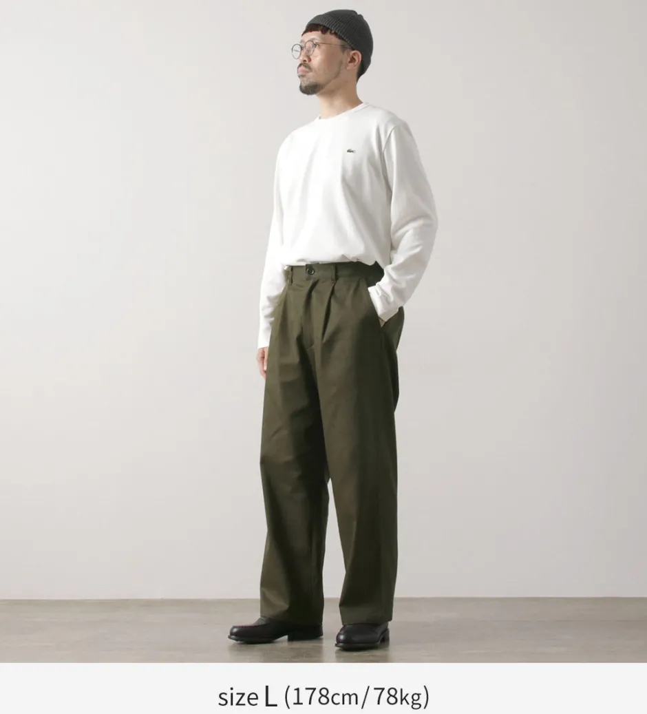 Work Pants & Chinos^RE MADE IN TOKYO JAPAN / Cotton hard twill tuck wide pants