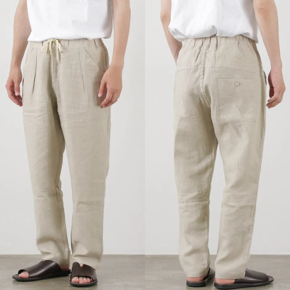 Trousers^RE MADE IN TOKYO JAPAN / French Linen Tucked Pants