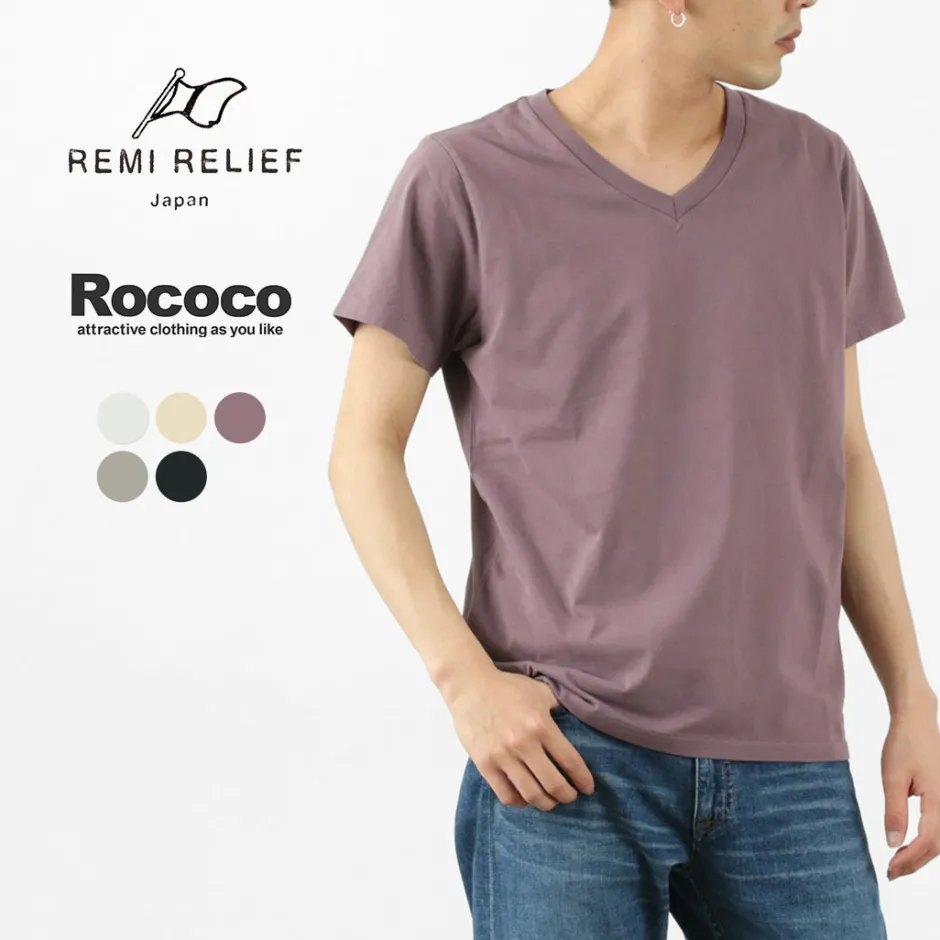 T-Shirts^REMI RELIEF / LW processed V-neck T-shirt