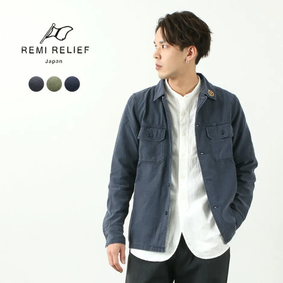 Jackets^REMI RELIEF / Military Shirt (Flower Studded)
