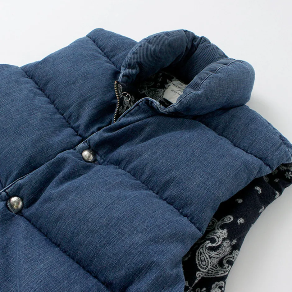 Down Wear | Vests^REMI RELIEF / Natural Processed Denim Down Vest