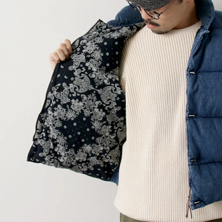 Down Wear | Vests^REMI RELIEF / Natural Processed Denim Down Vest