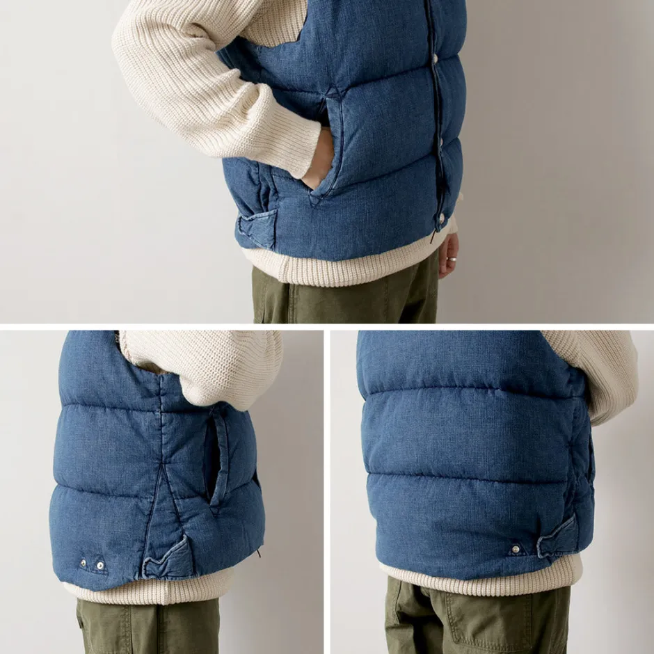 Down Wear | Vests^REMI RELIEF / Natural Processed Denim Down Vest