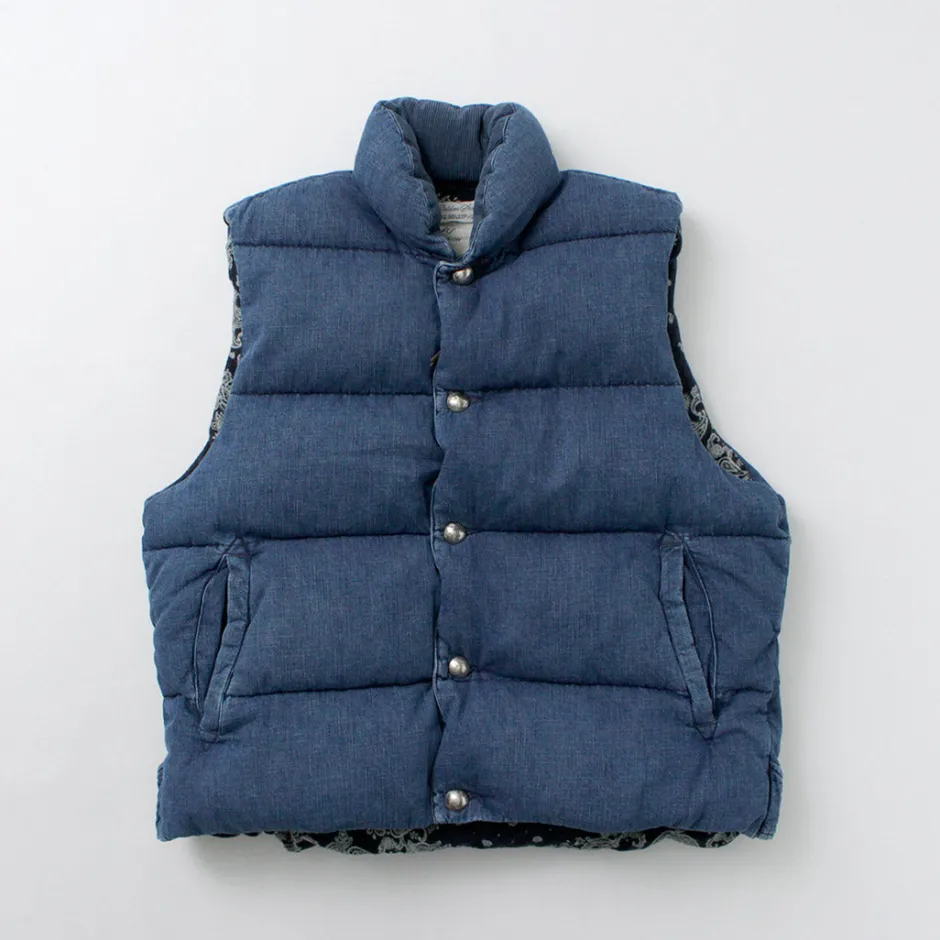 Down Wear | Vests^REMI RELIEF / Natural Processed Denim Down Vest