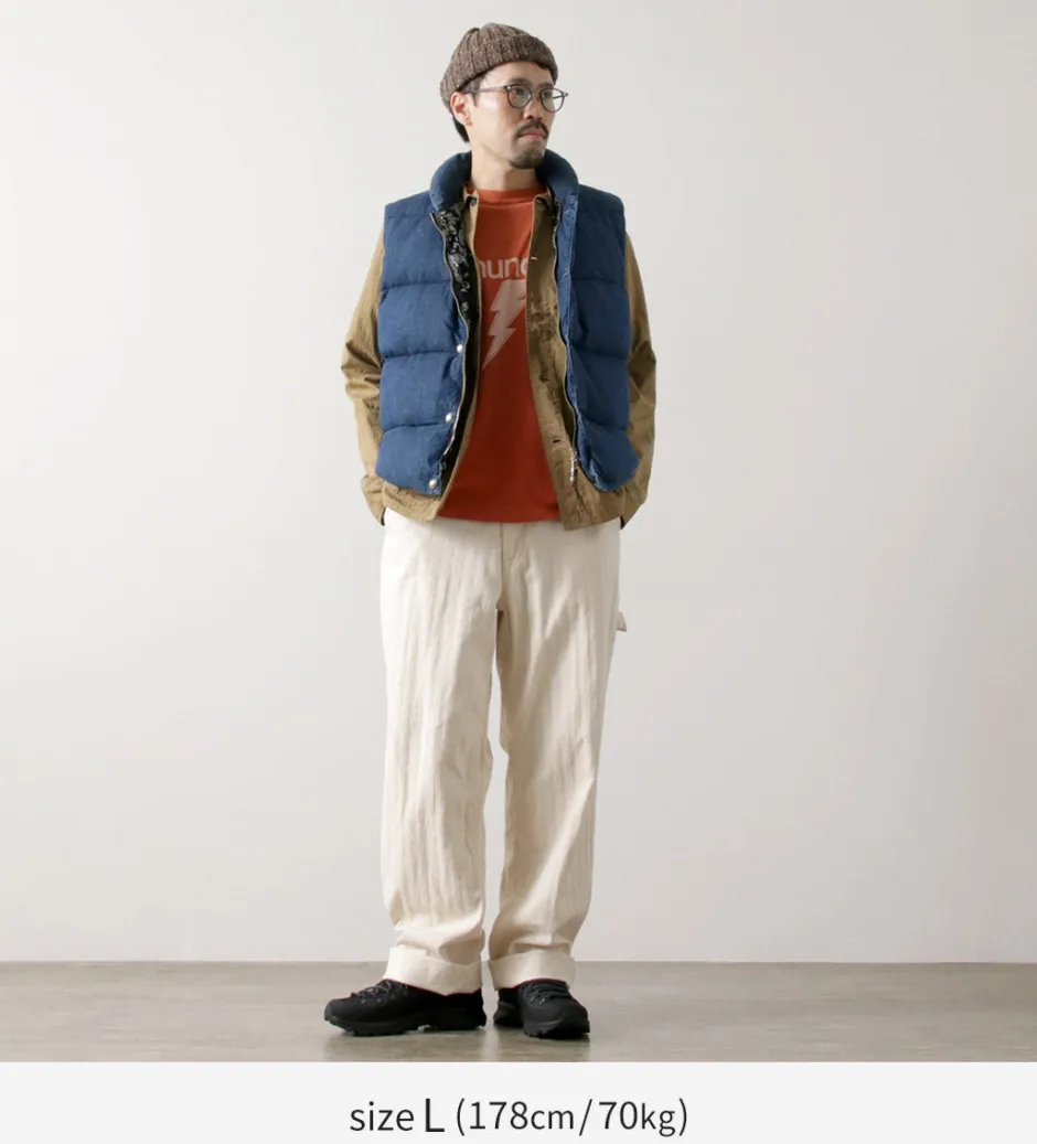 Down Wear | Vests^REMI RELIEF / Natural Processed Denim Down Vest