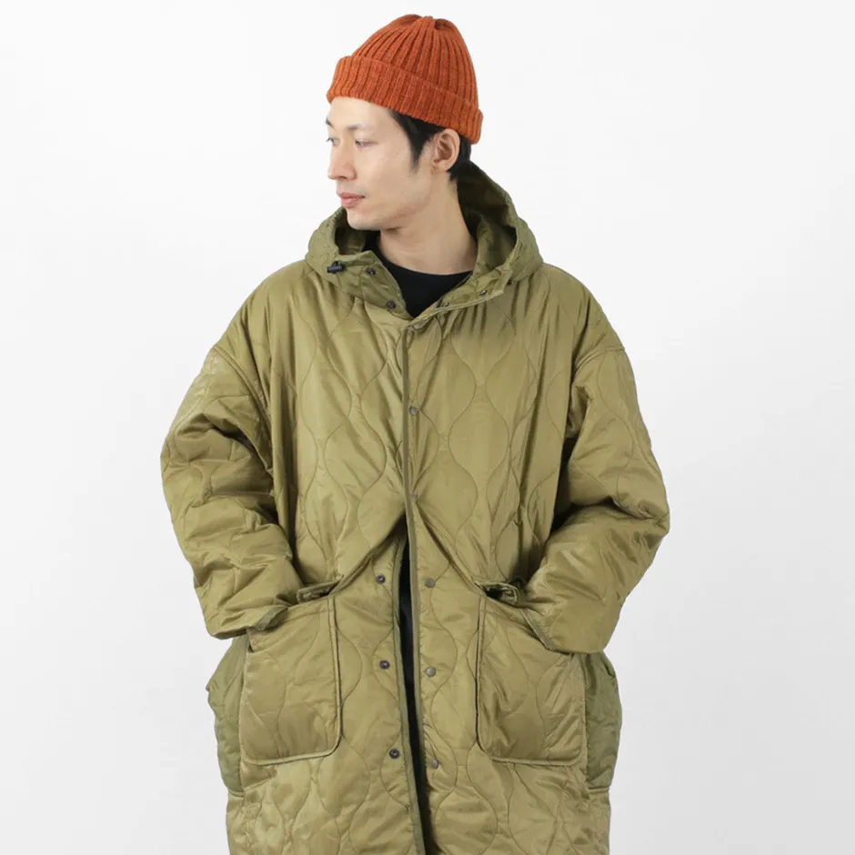 Coats^REMI RELIEF / Nylon Rip Gourd Quilted Coat Hoodie